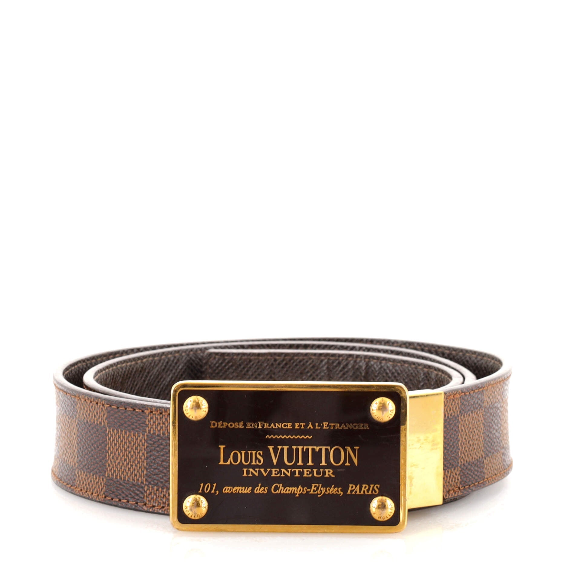 Inventeur Belt Damier Medium 90