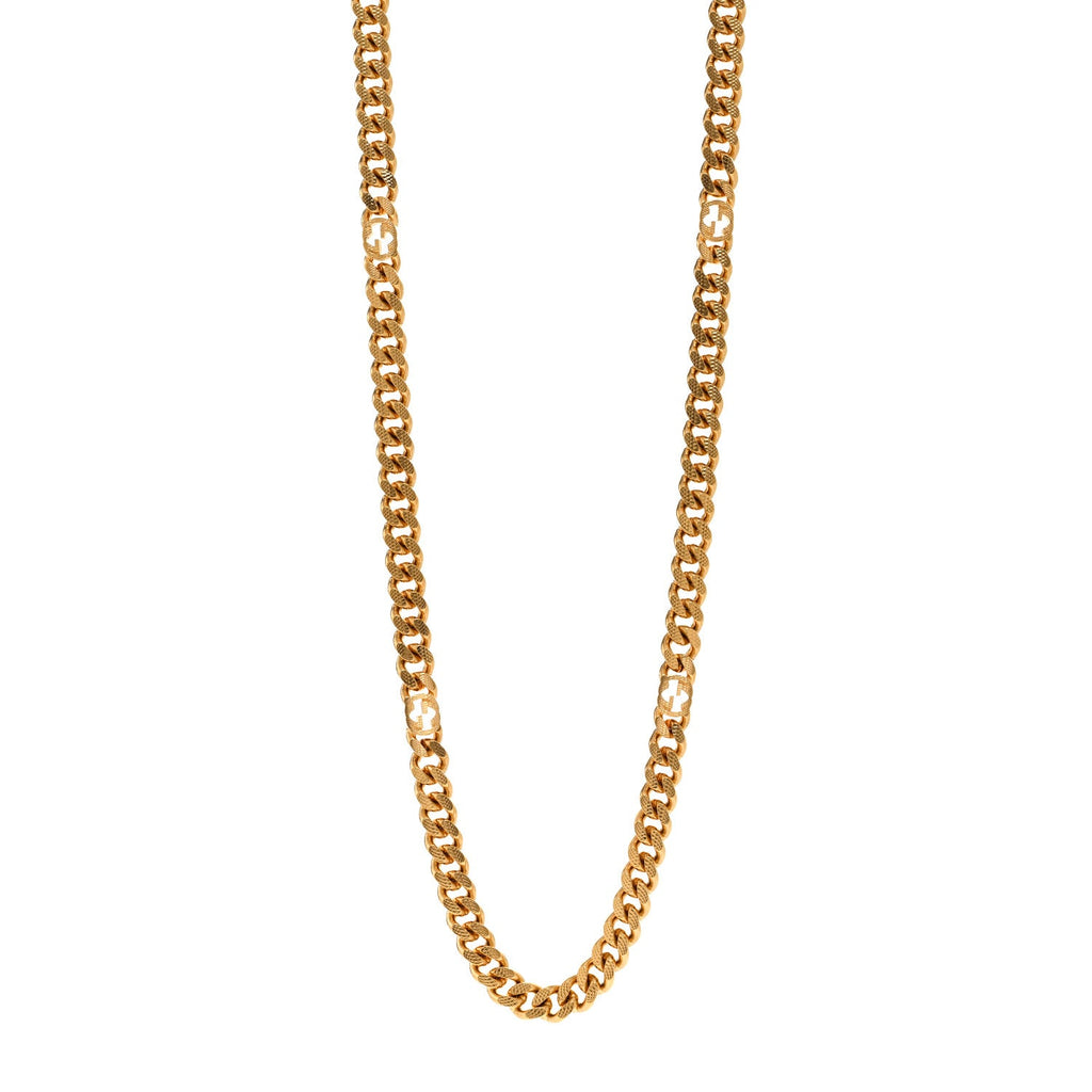 Metal Interlocking GG Chain Necklace Gold