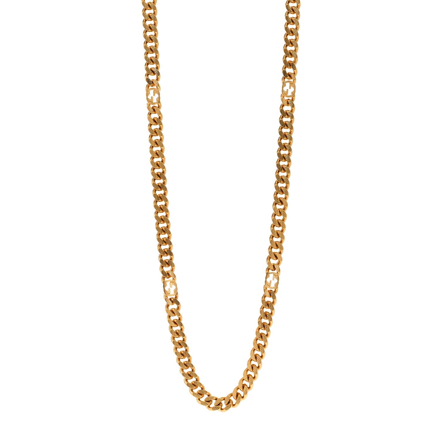 Metal Interlocking GG Chain Necklace Gold