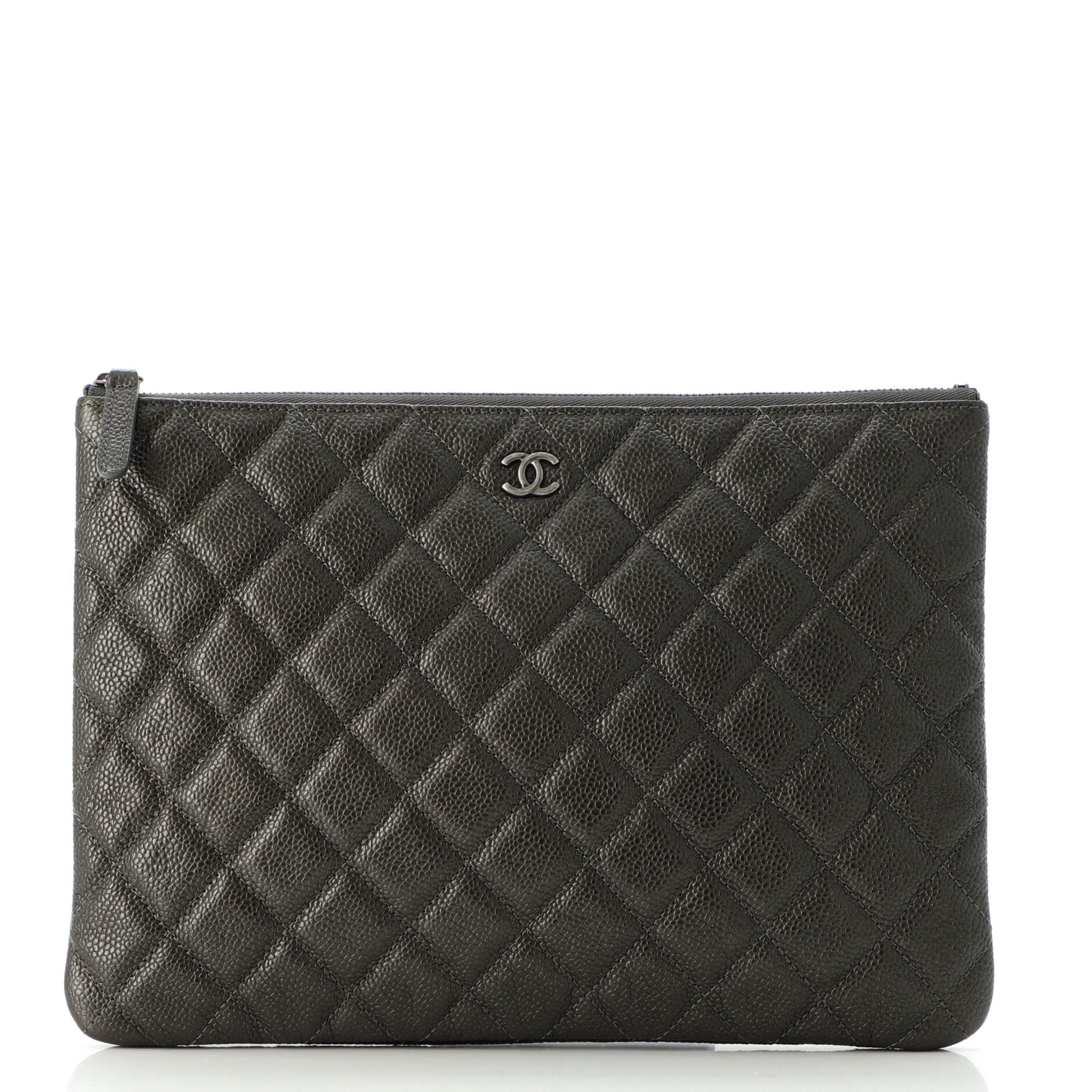 O Case Clutch Quilted Caviar Medium