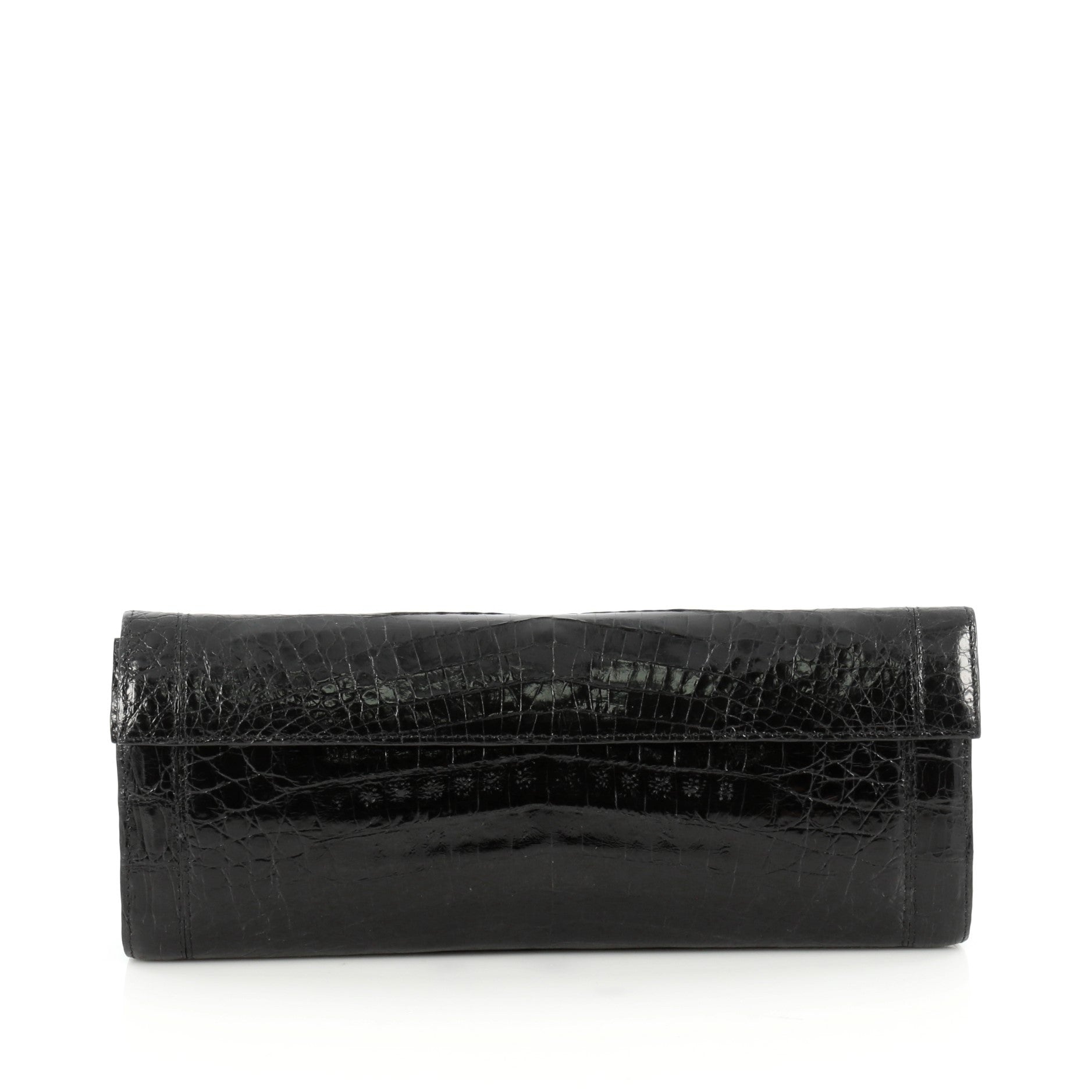 Flap Clutch Crocodile Long