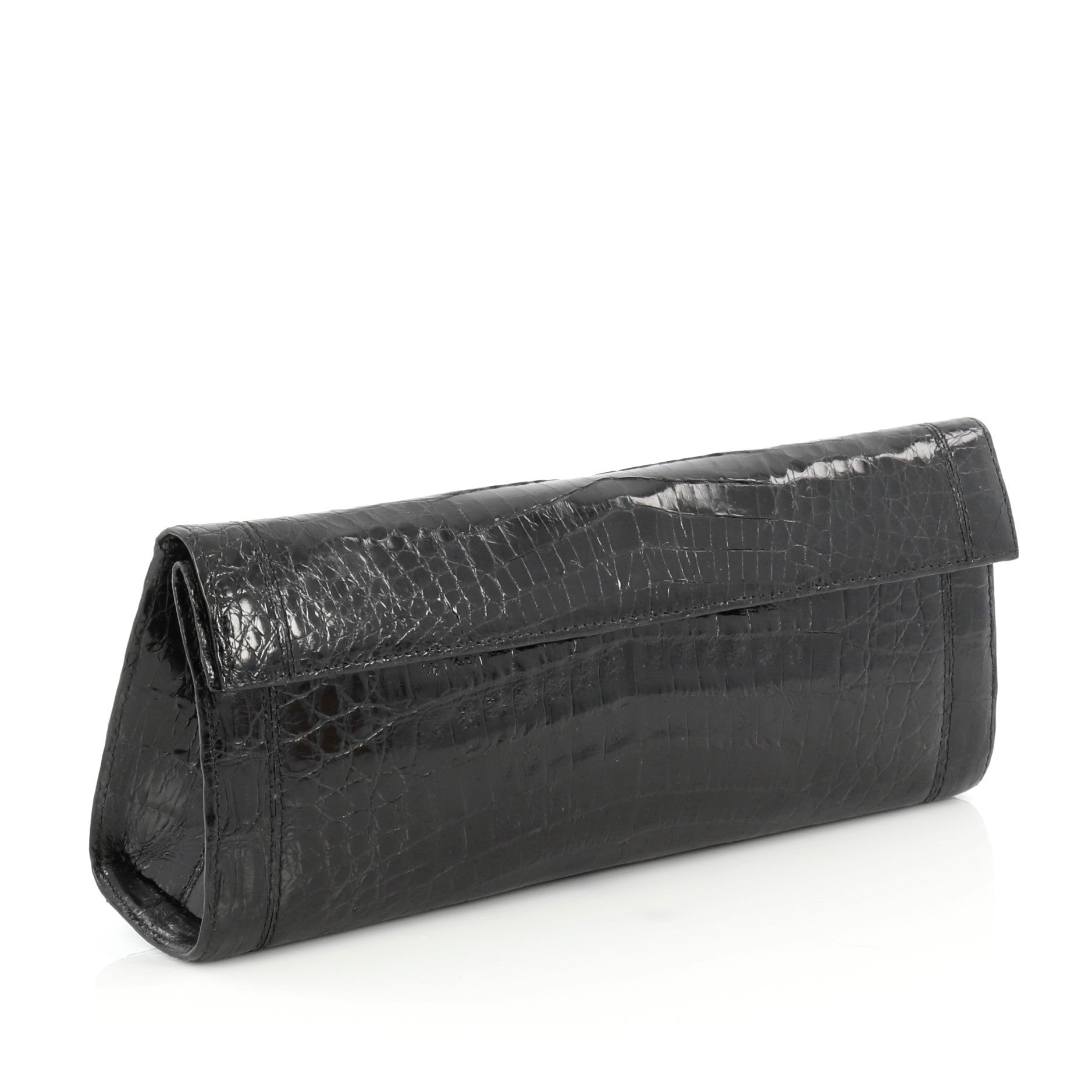 Flap Clutch Crocodile Long