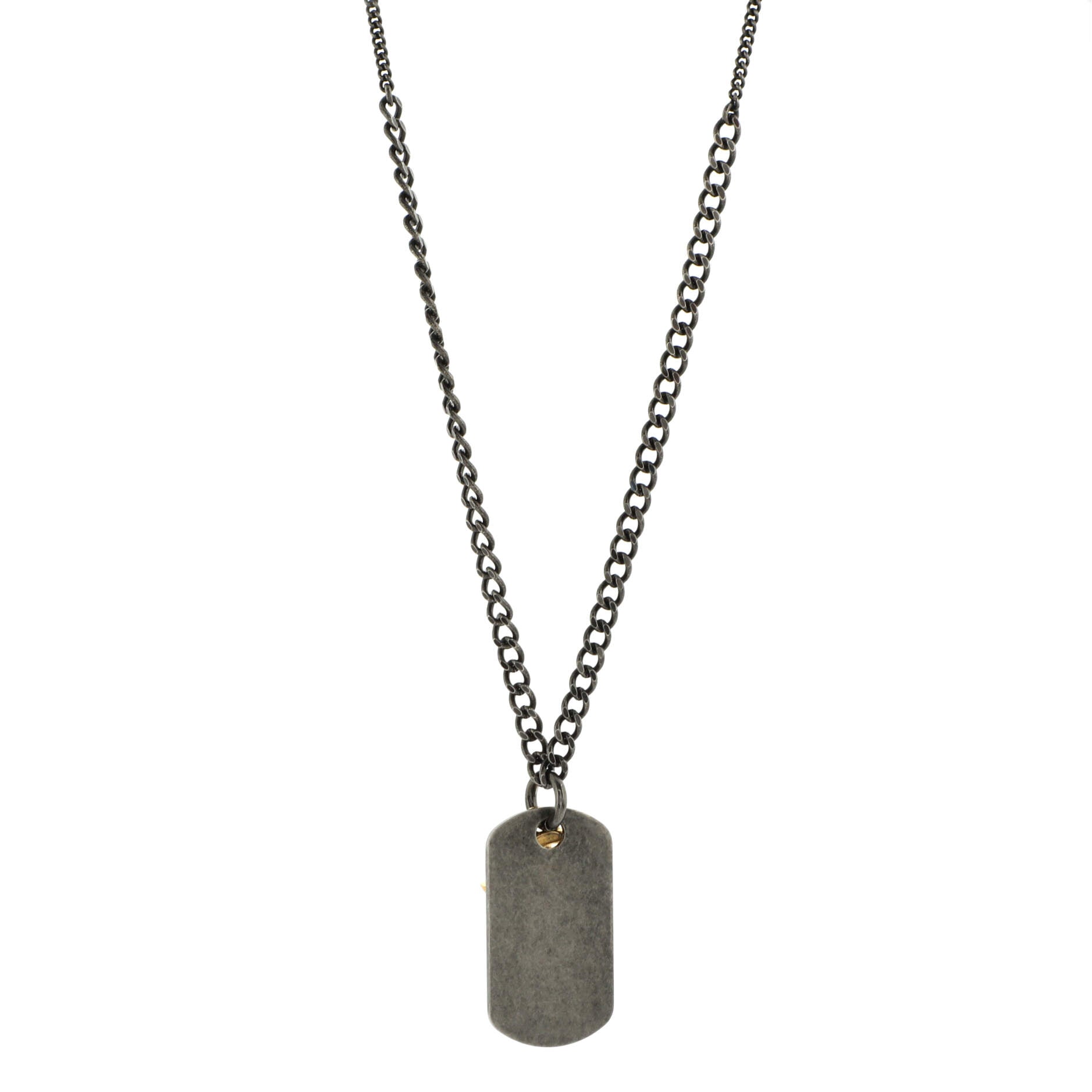CC Dog Tag Pendant Necklace Metal