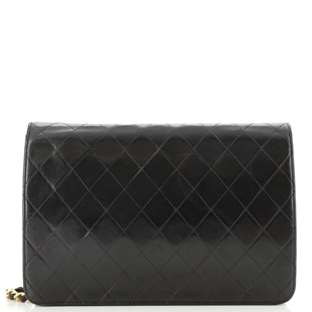 Vintage Clutch with Chain Quilted Leather Medium