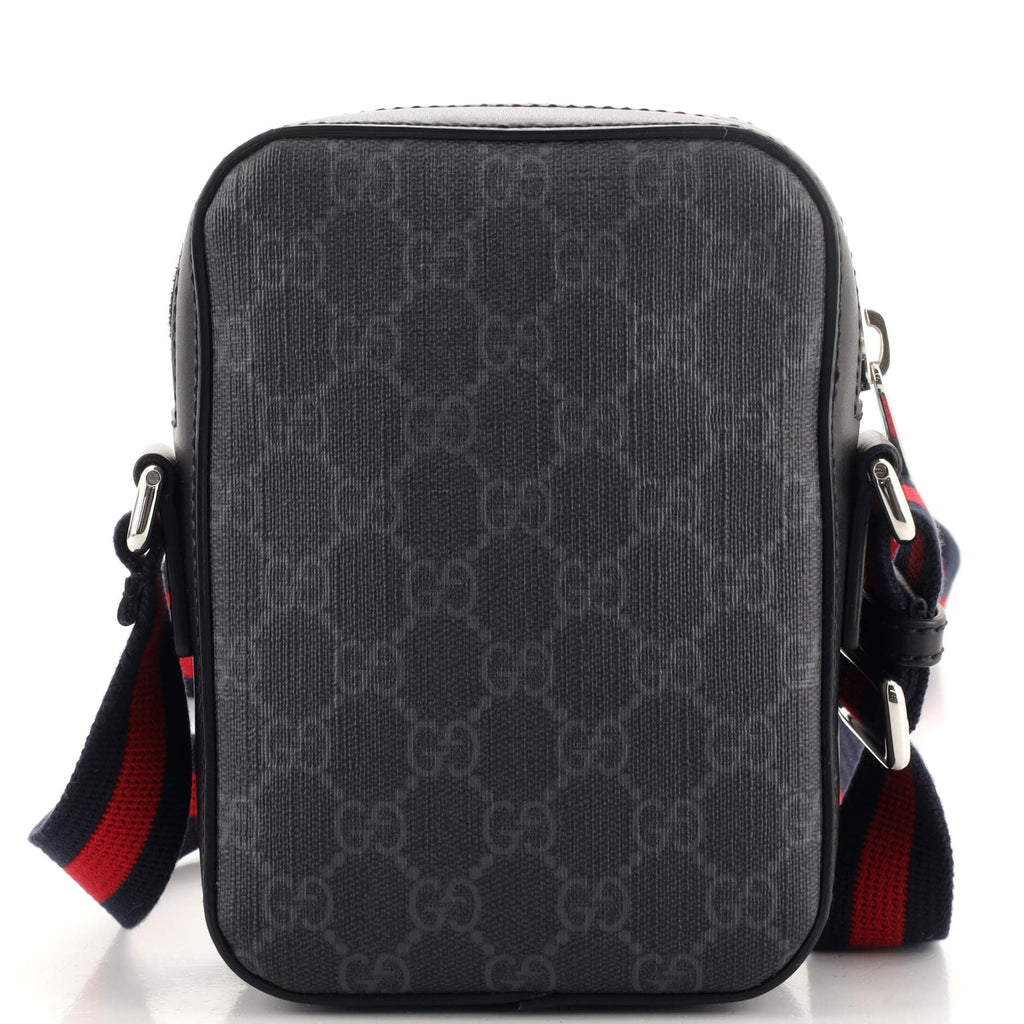 Web Strap Front Zip Messenger Bag GG Coated Canvas Mini