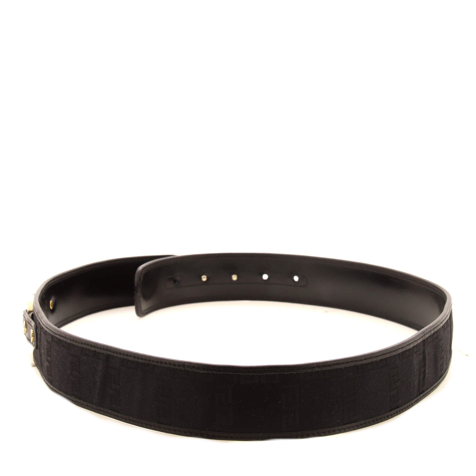 Vintage Medusa Insignia Belt Leather and Jacquard Wide 90