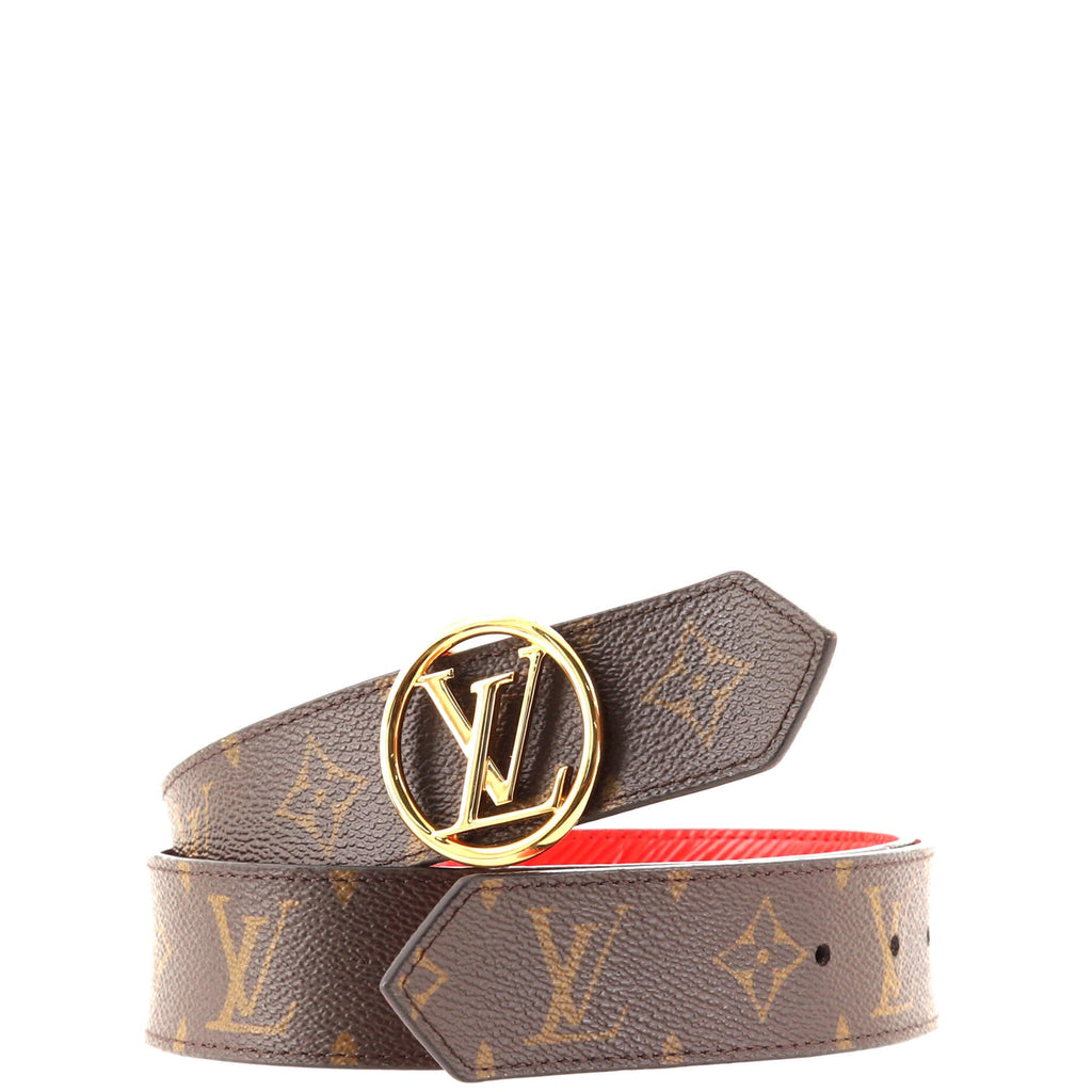 LV Circle Reversible Belt Monogram Canvas and Epi Leather Medium 80