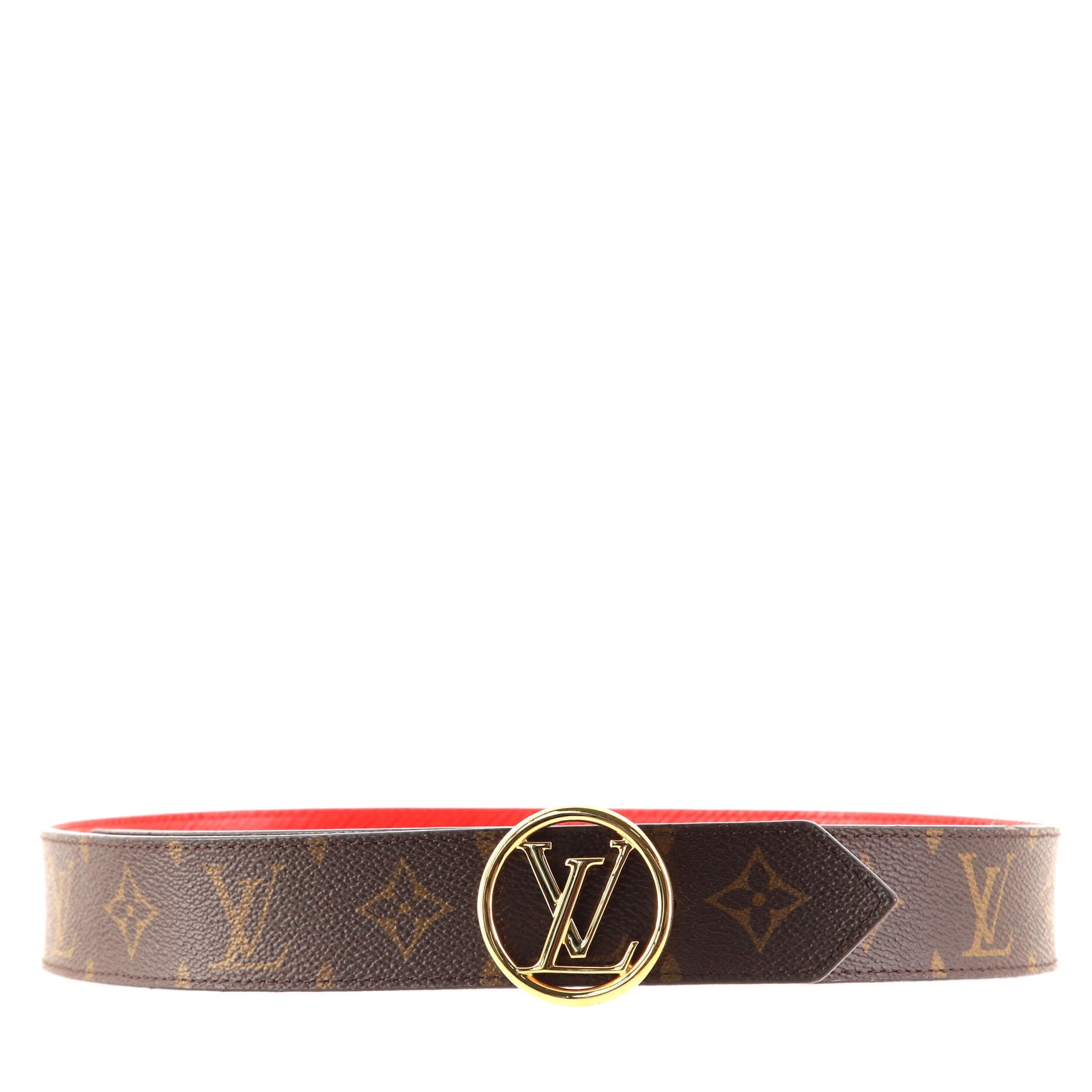 LV Circle Reversible Belt Monogram Canvas and Epi Leather Medium 80