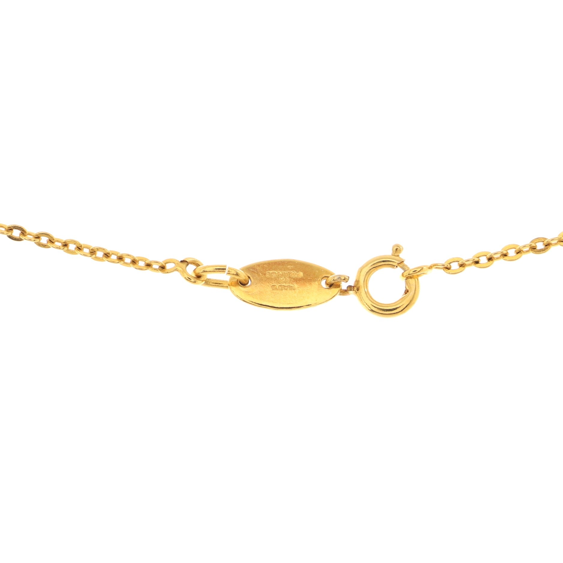 Vintage CC Pendant Necklace Metal