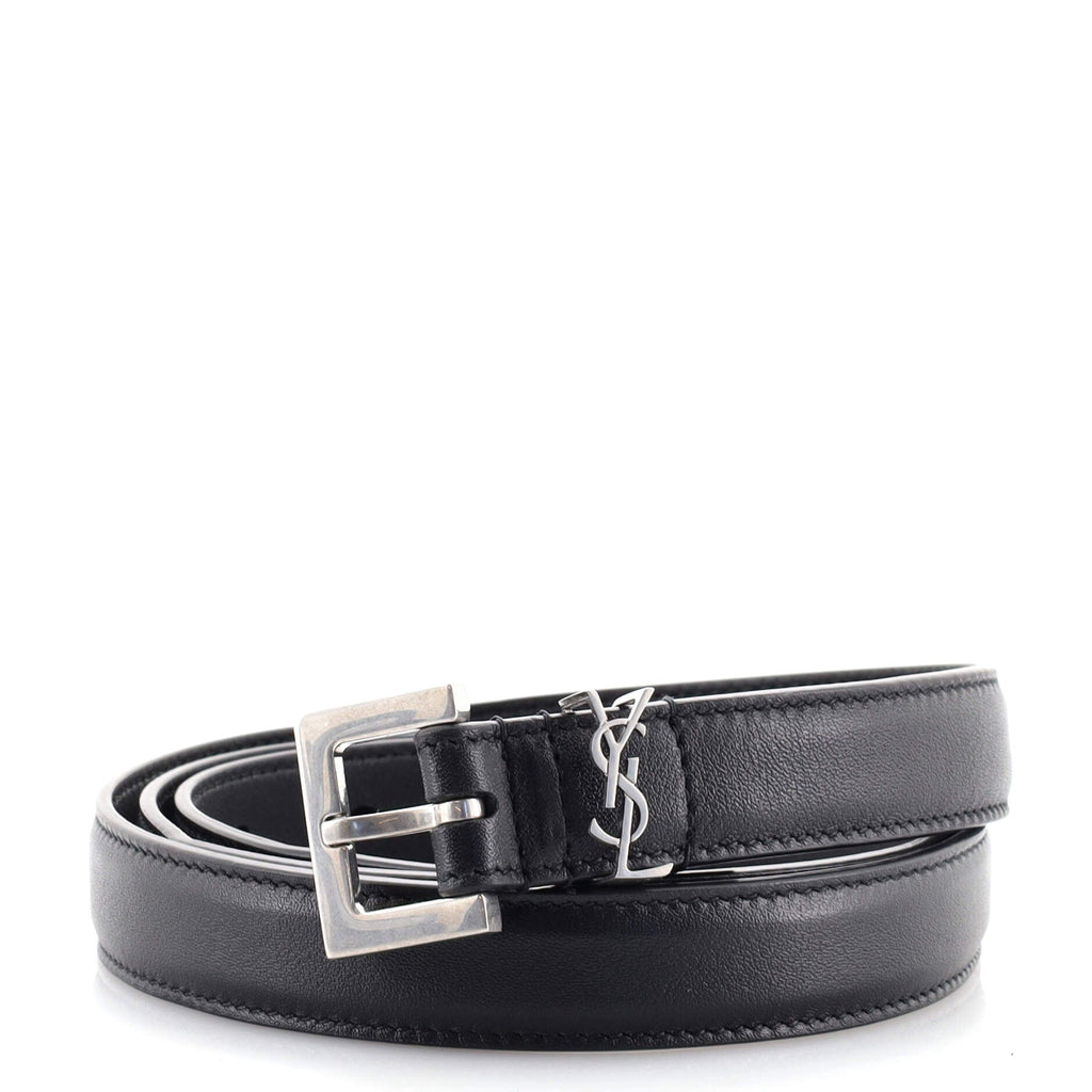 Classic Monogram Square Buckle Belt Leather Thin 90