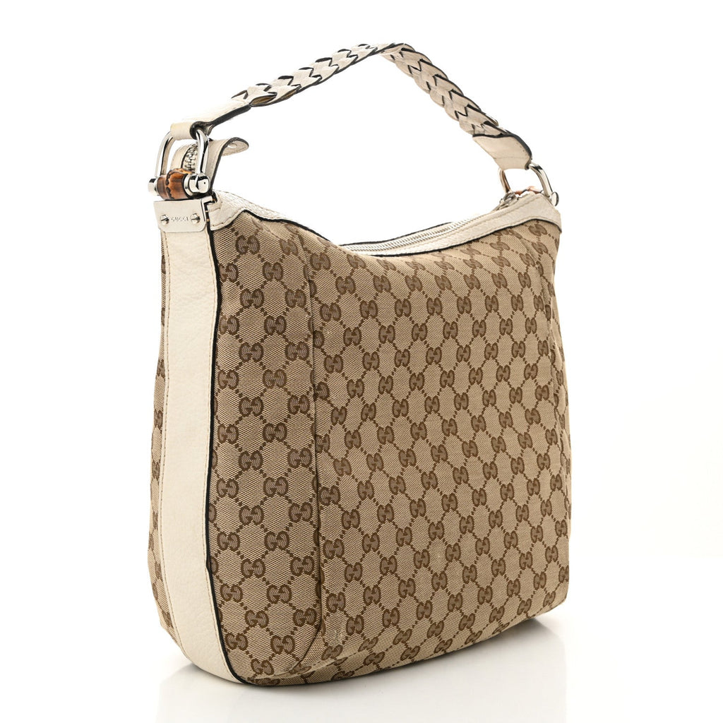 Monogram Bamboo Bar Medium Hobo Off White