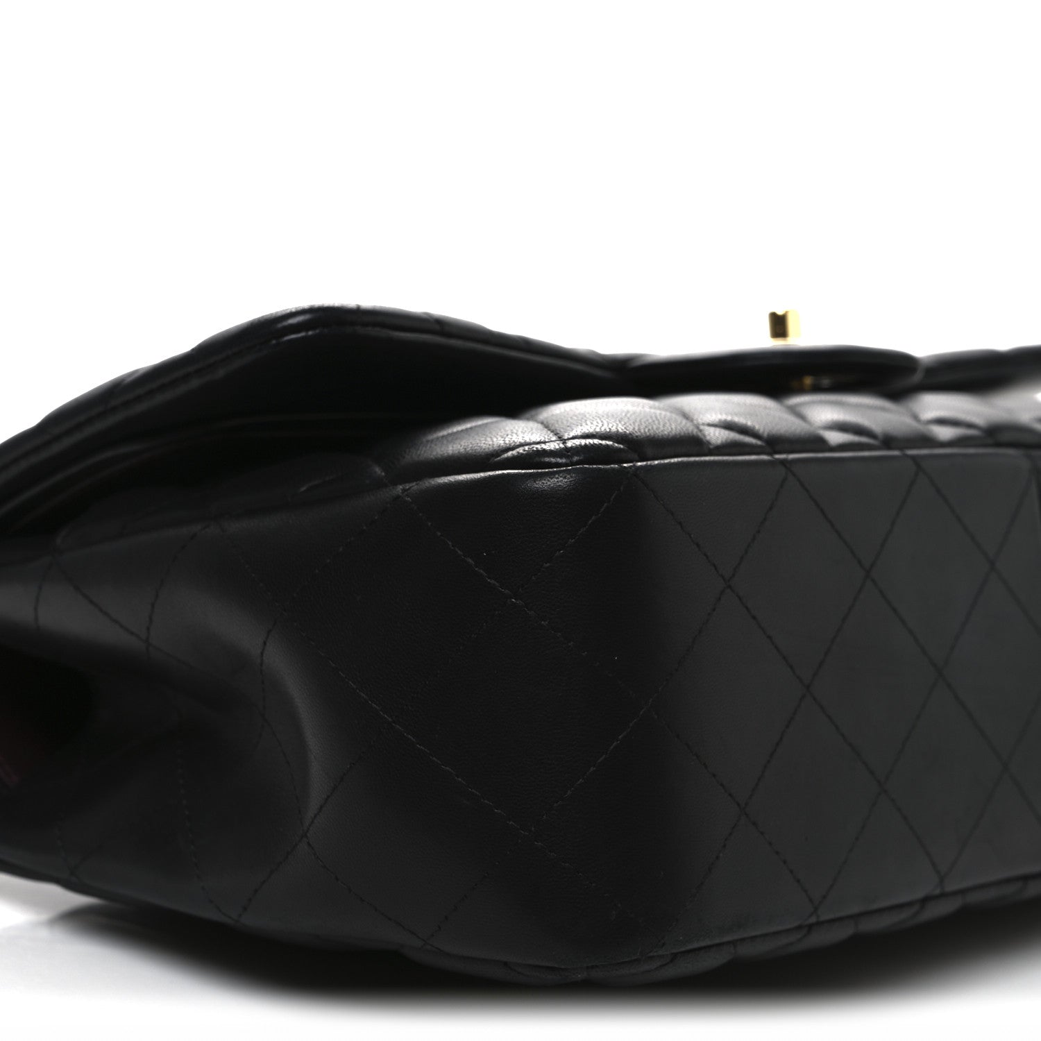 Lambskin Quilted Jumbo Double Flap Black