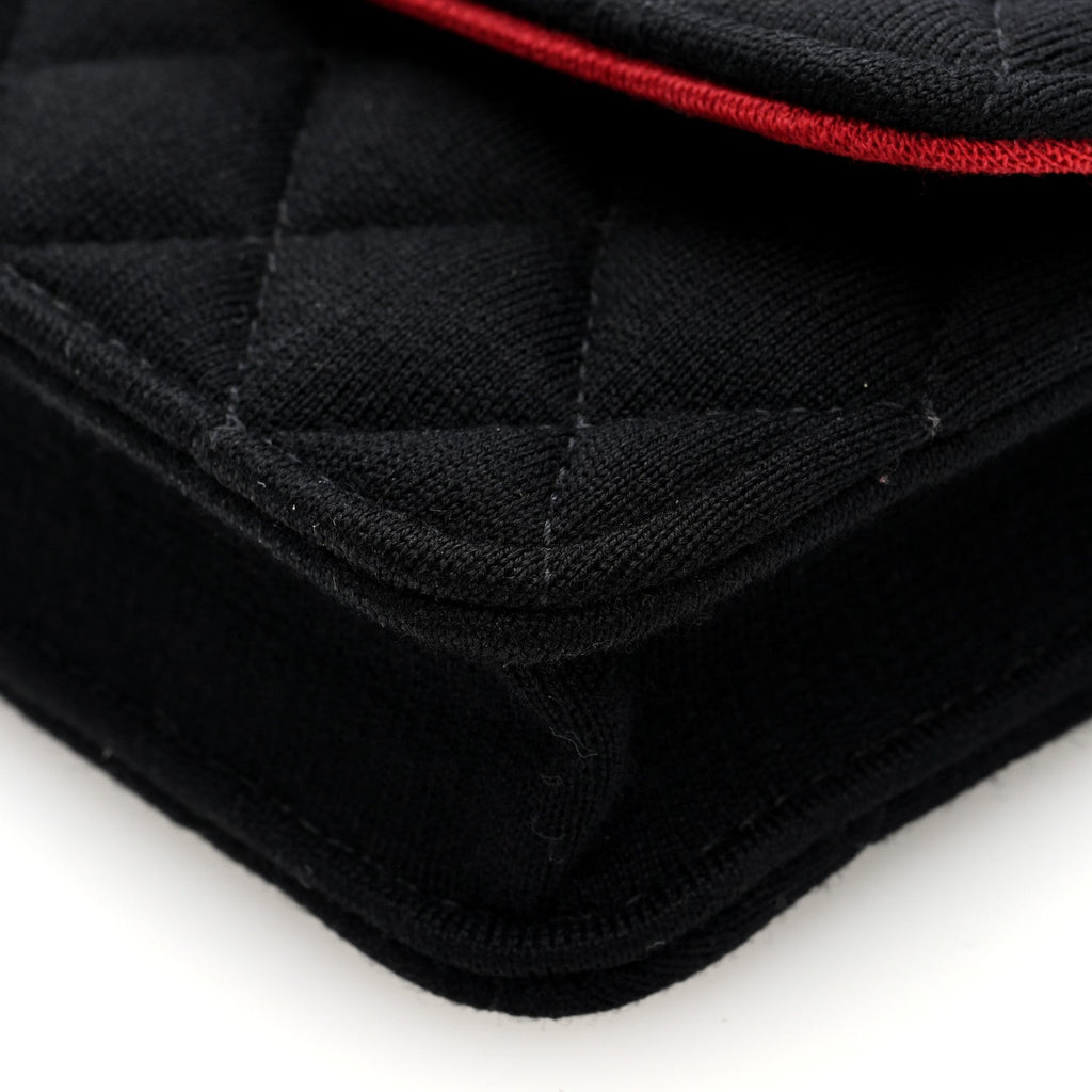 Jersey Quilted Micro Mini Flap Black