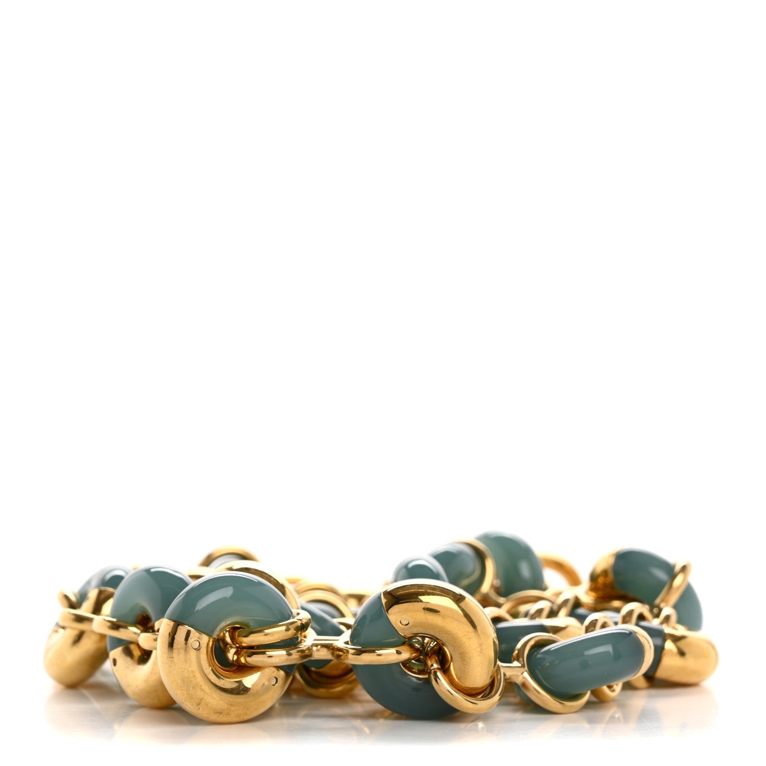 Brass Donut Chain Shoulder Strap Green
