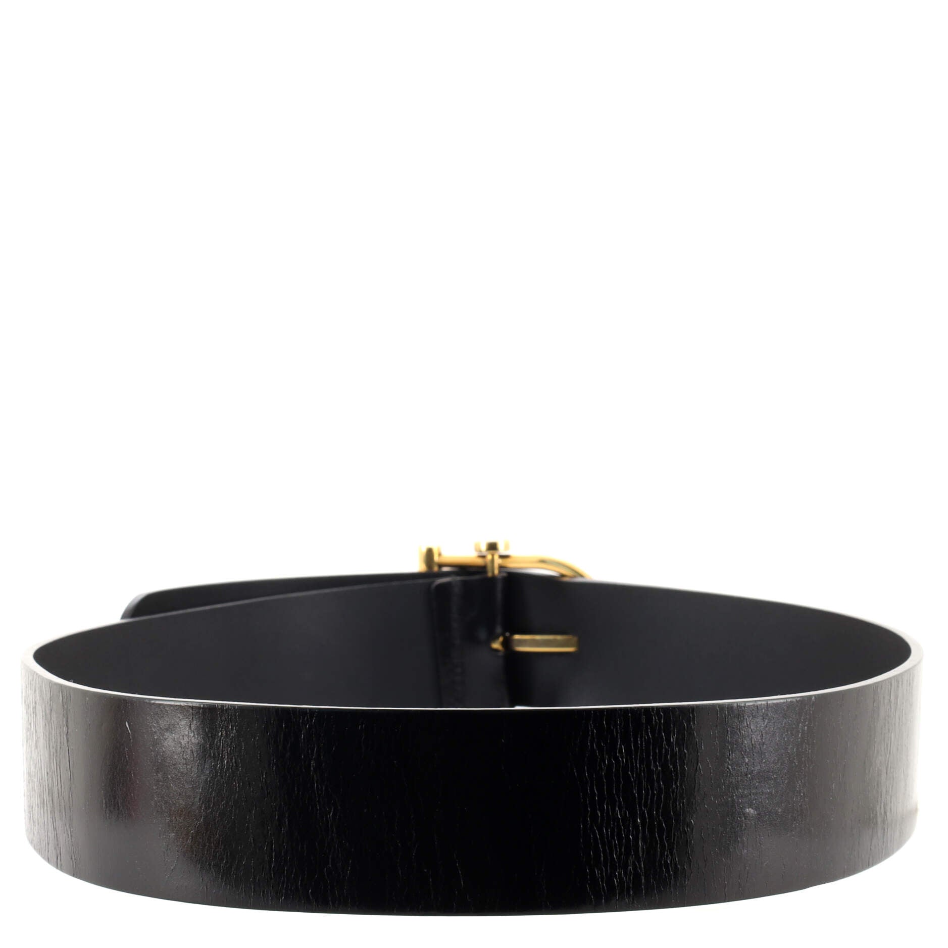 Ceinture Buckle Belt Leather Wide 80