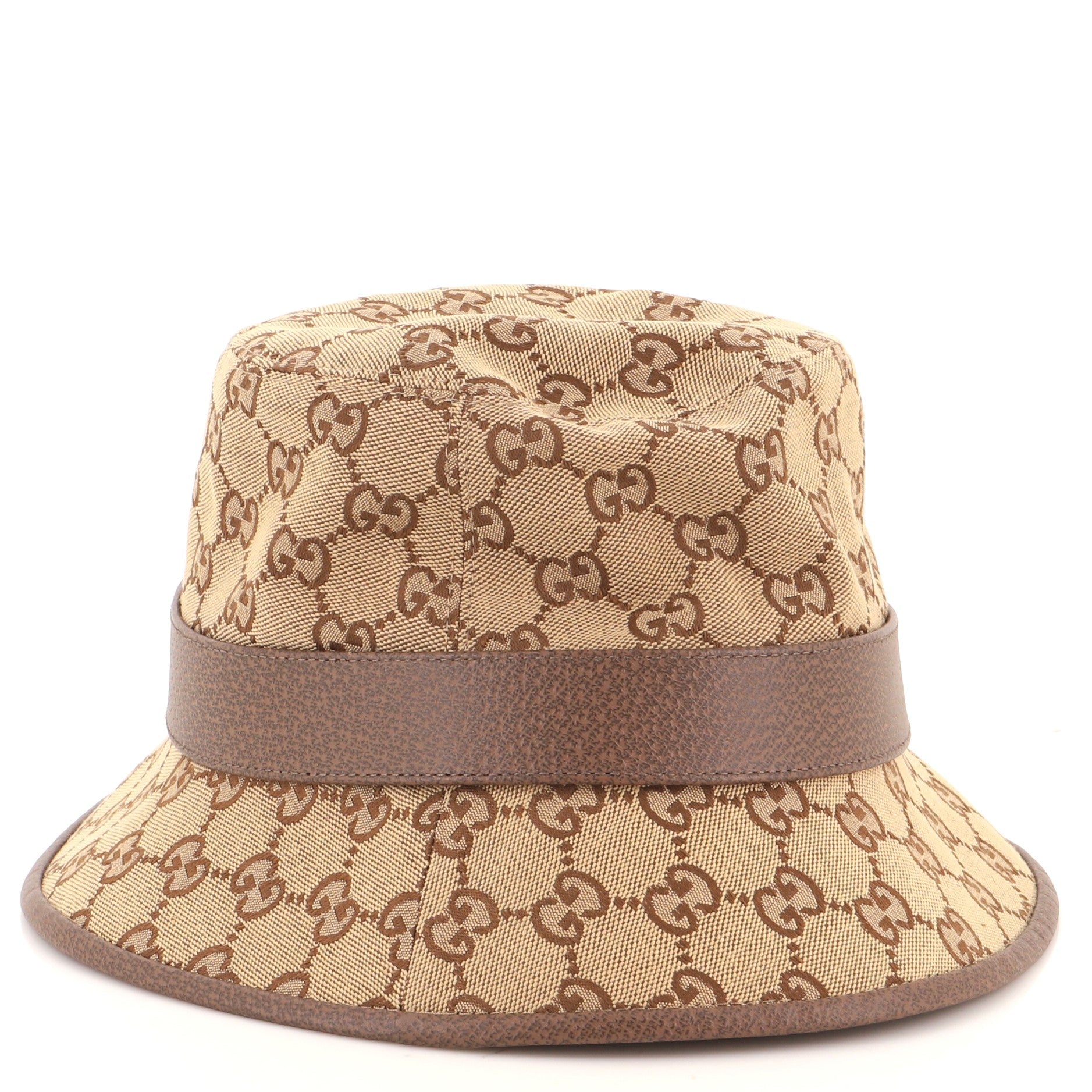 GG Logo Bucket Hat GG Canvas with Leather Medium