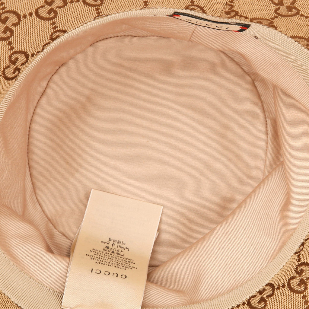 GG Logo Bucket Hat GG Canvas with Leather Medium
