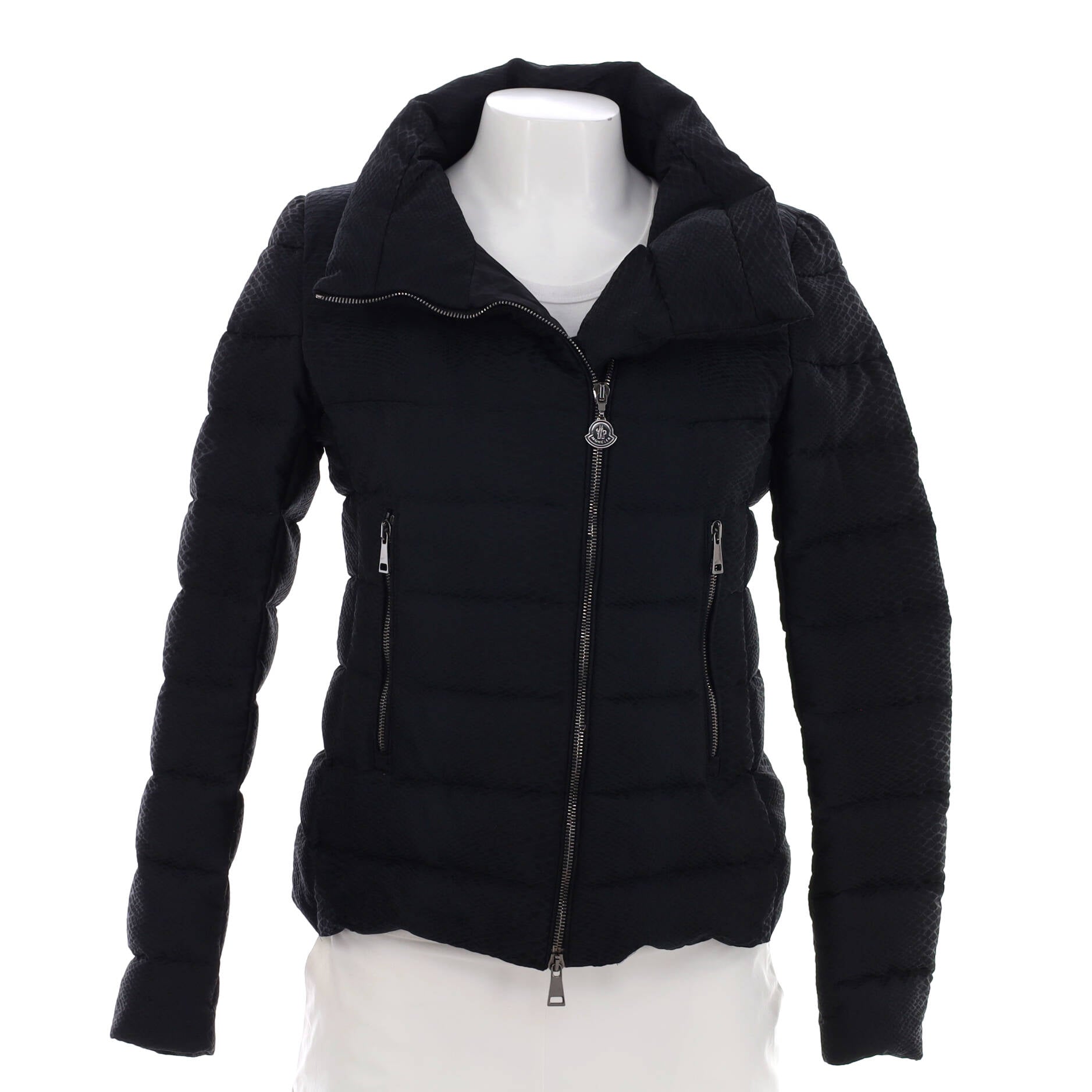 Women's Antigone Asymmetrical Puffer Jacket Snake Embossed Quilted Polyester