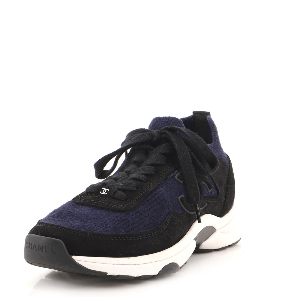 Women's CC Low-Top Sneakers Suede and Knit Fabric