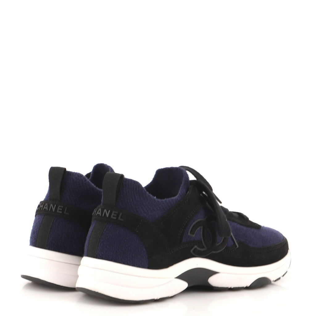 Women's CC Low-Top Sneakers Suede and Knit Fabric