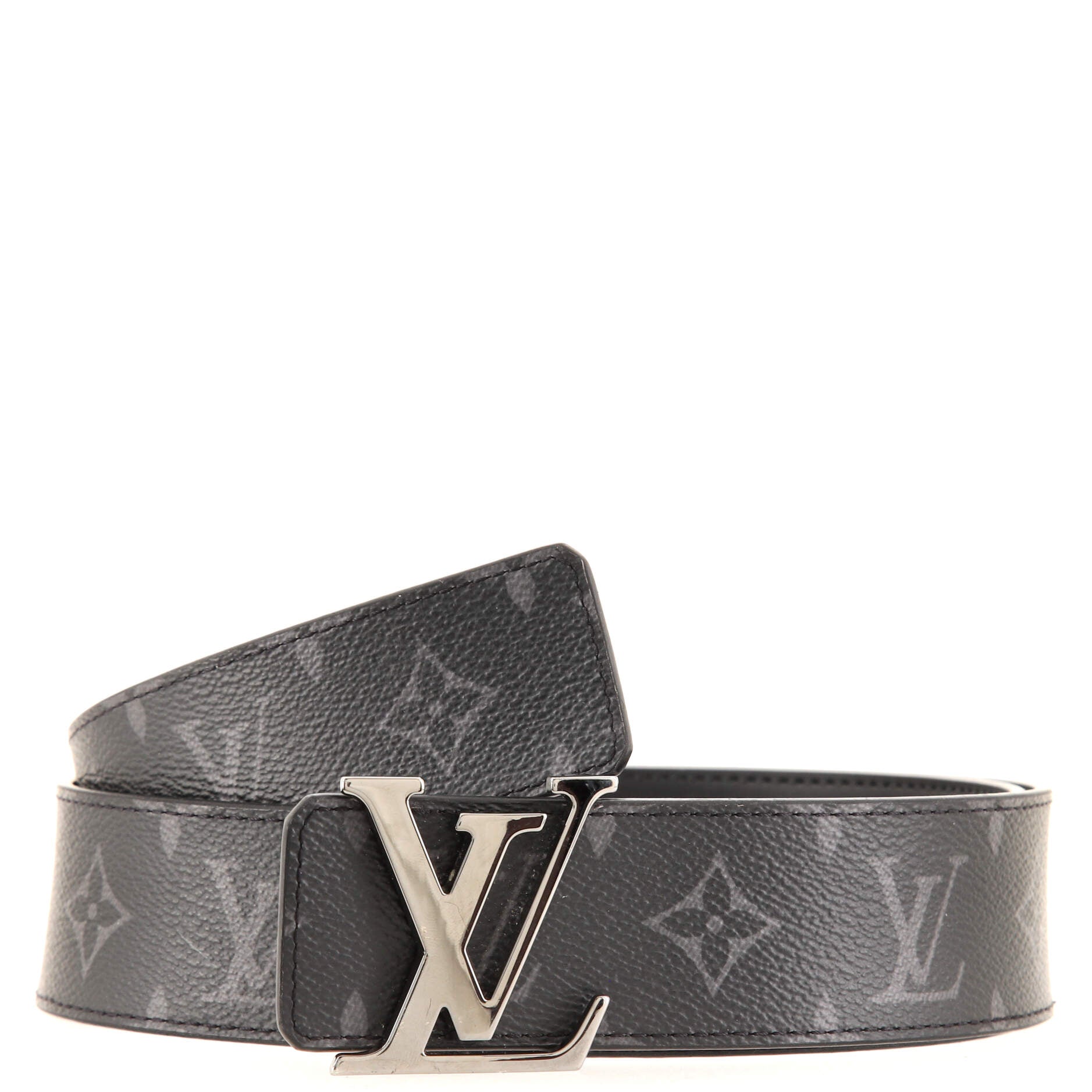 LV Line Reversible Belt Monogram Eclipse Canvas and Leather Wide 90