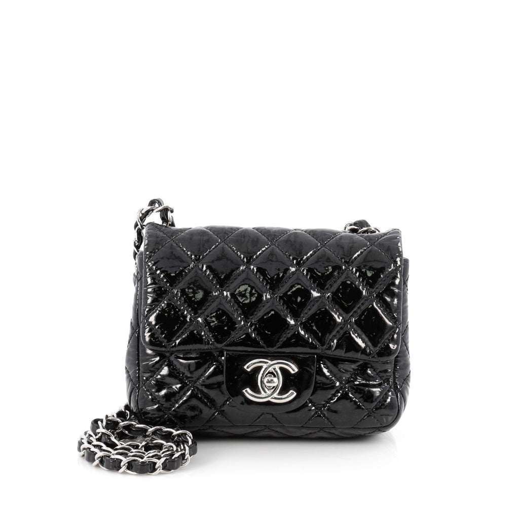 Square Classic Single Flap Bag Quilted Patent Mini
