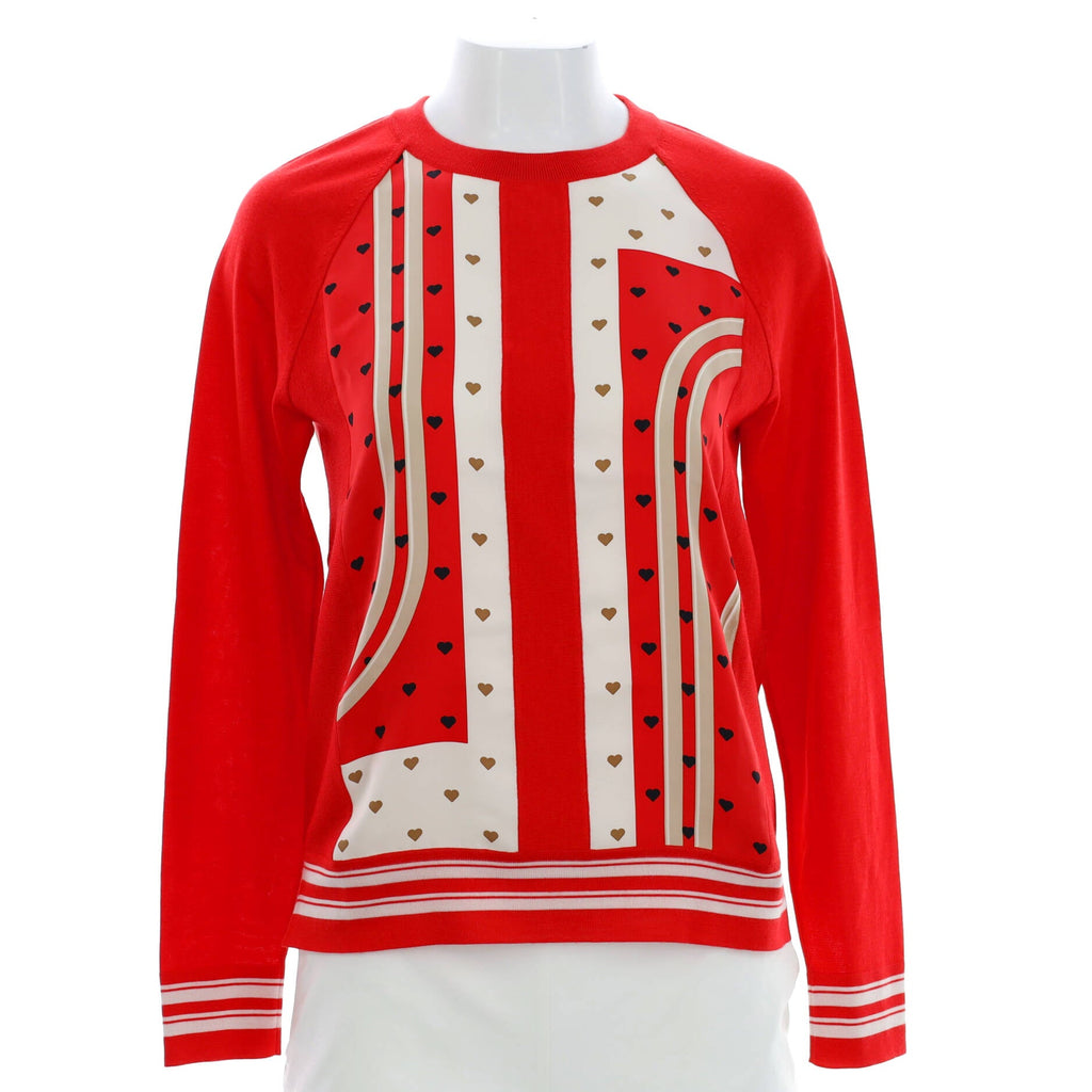 Women's Brides de Gala Love Crewneck Sweater Printed Slik with Cashmere