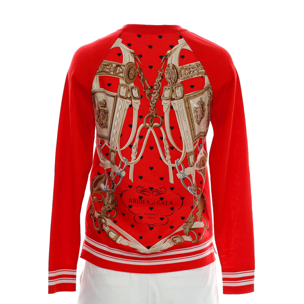Women's Brides de Gala Love Crewneck Sweater Printed Slik with Cashmere