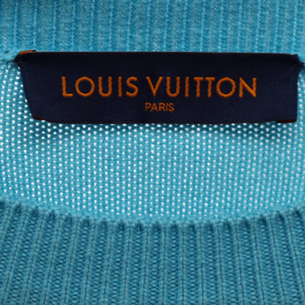 Men's Giant Distorted Damier Crewneck Sweater Wool