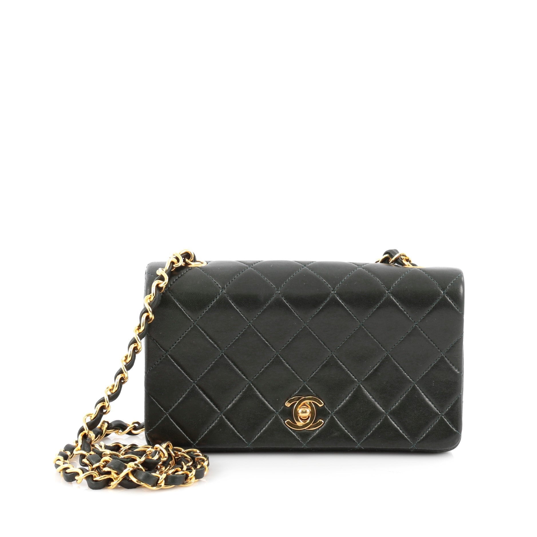 Vintage 3 Way Full Flap Bag Quilted Lambskin Mini