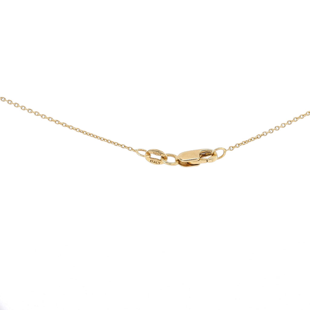 Diamond Bezel Pendant Necklace 18K Yellow Gold and Diamond
