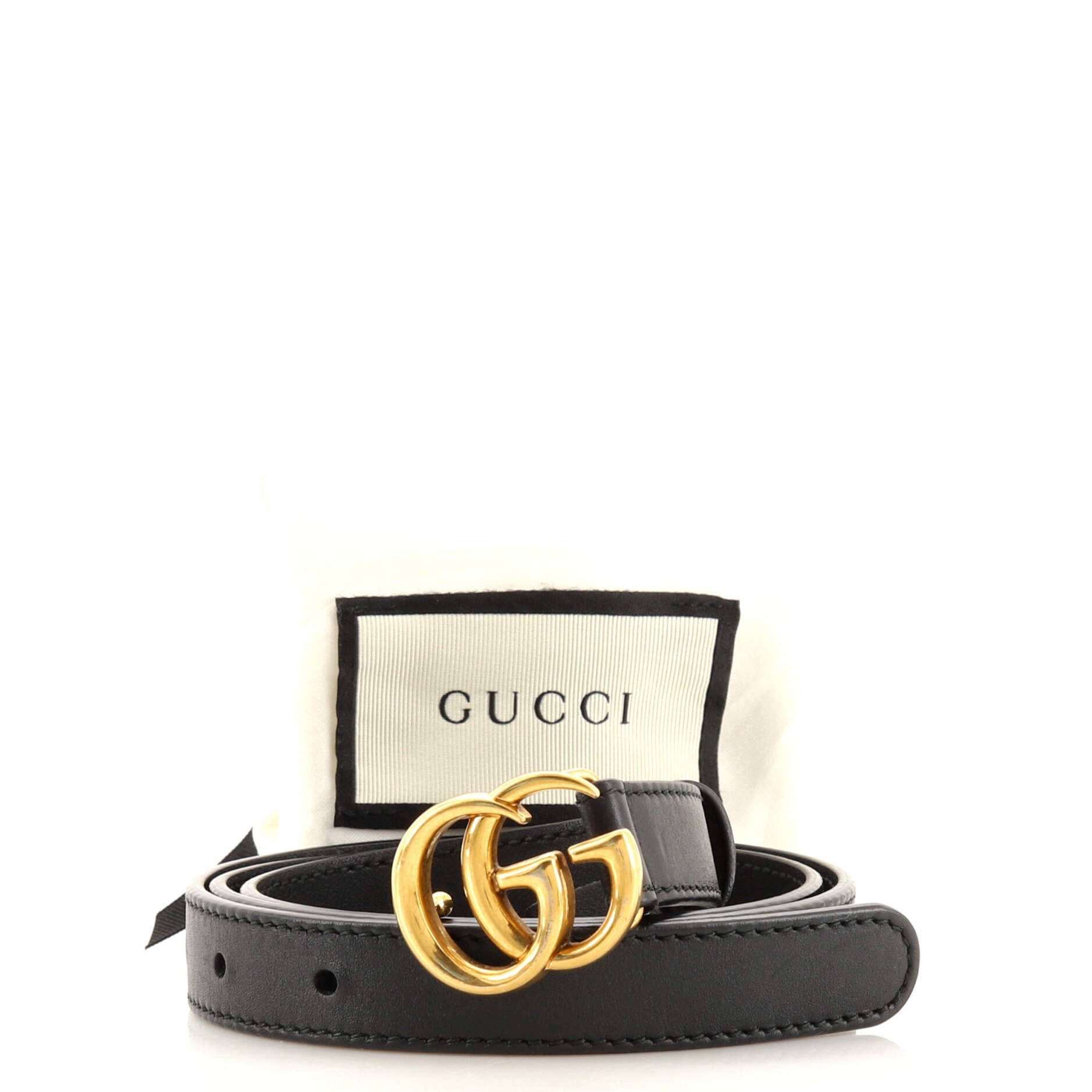 GG Marmont Belt Leather Thin 80