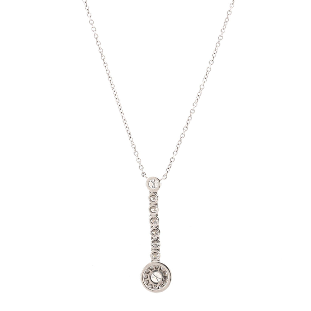 Circlet Pendant Necklace Platinum with Diamonds Long