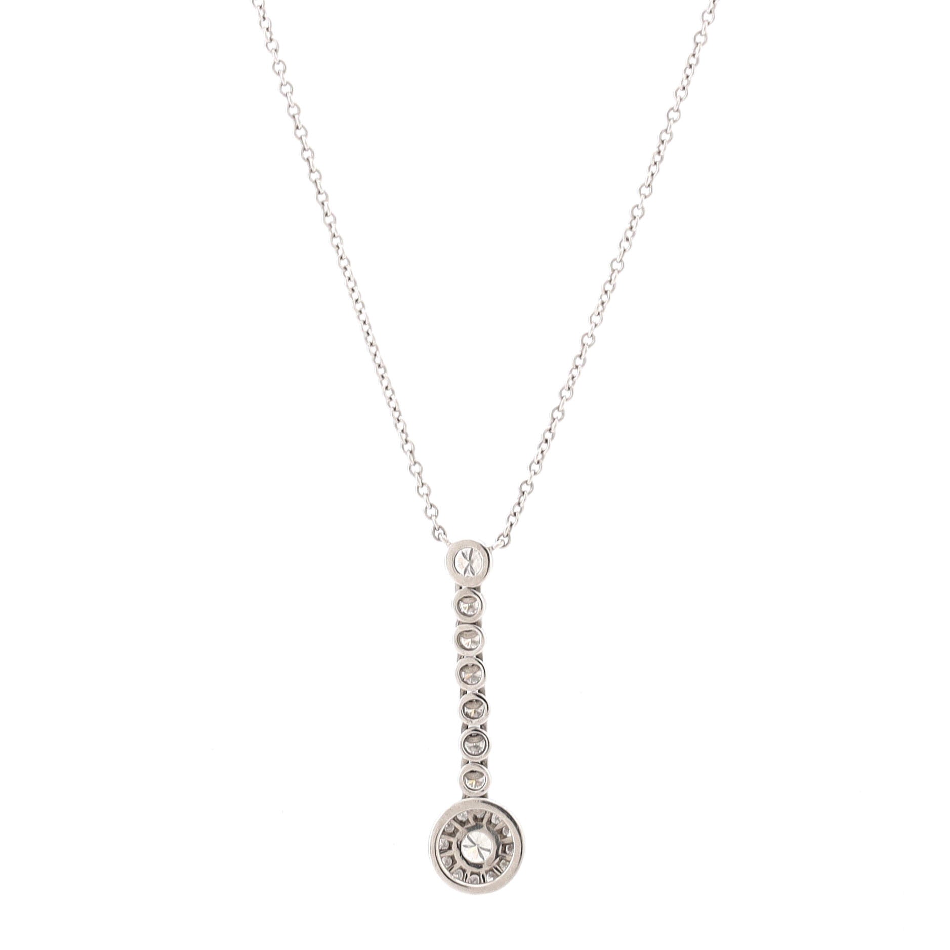 Circlet Pendant Necklace Platinum with Diamonds Long