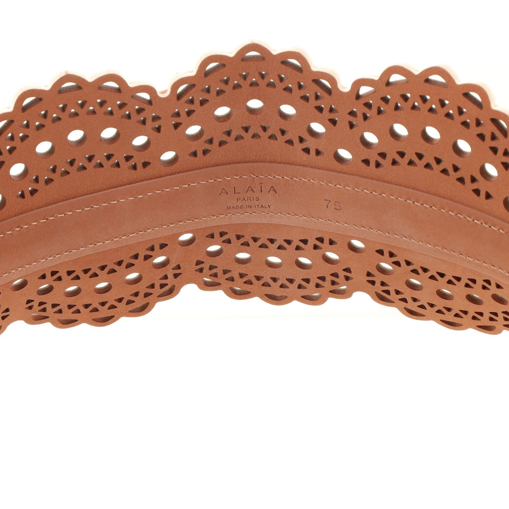 Waist Belt Laser Cut Leather Wide 75