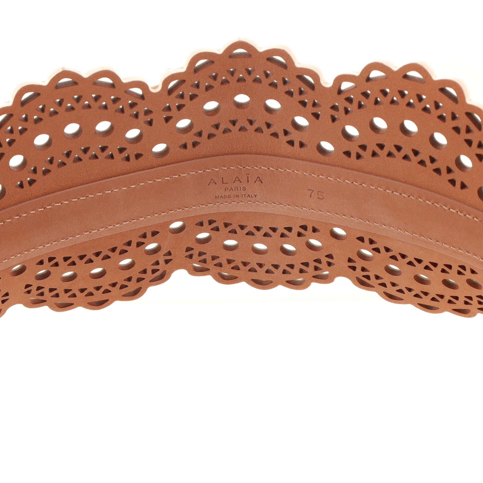 Waist Belt Laser Cut Leather Wide 75