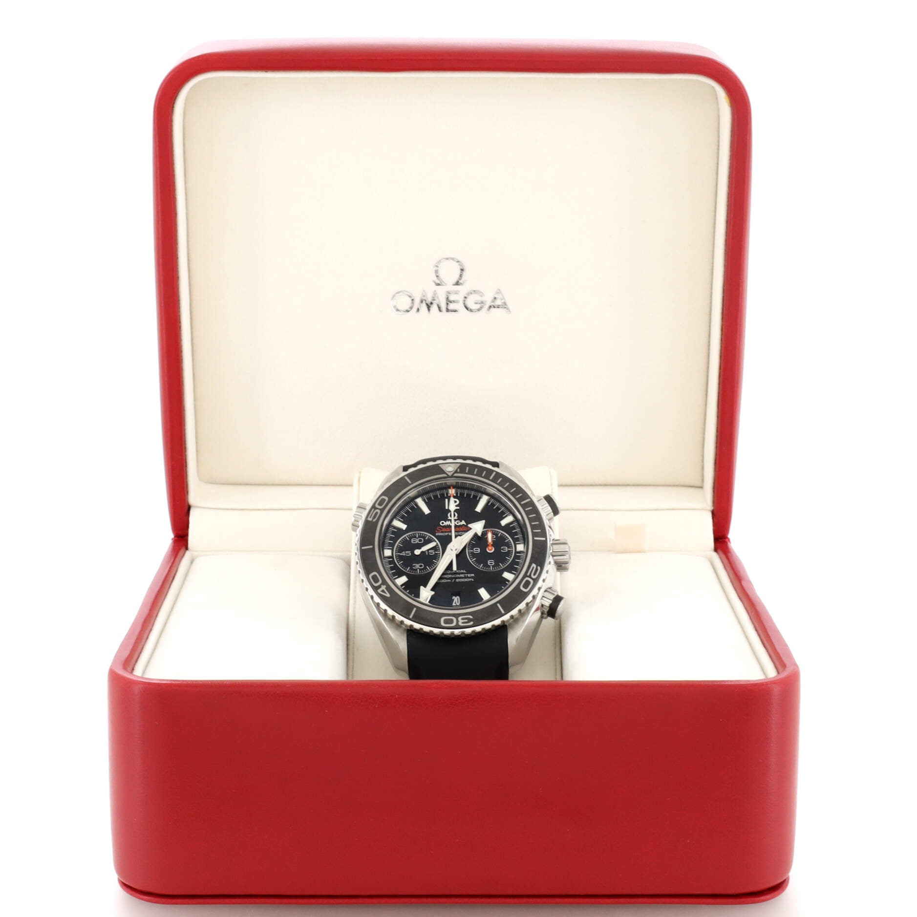 Seamaster Professional Planet Ocean 600M Co-Axial Chronometer Chronograph Automatic Watch Stainless Steel and Rubber 45.5