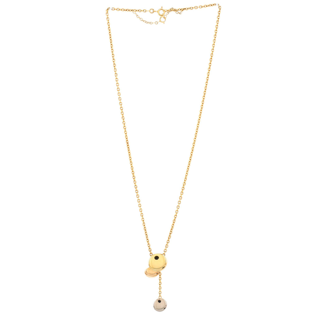 Sweet Trinity Drop Pendant Necklace 18K Tricolor Gold