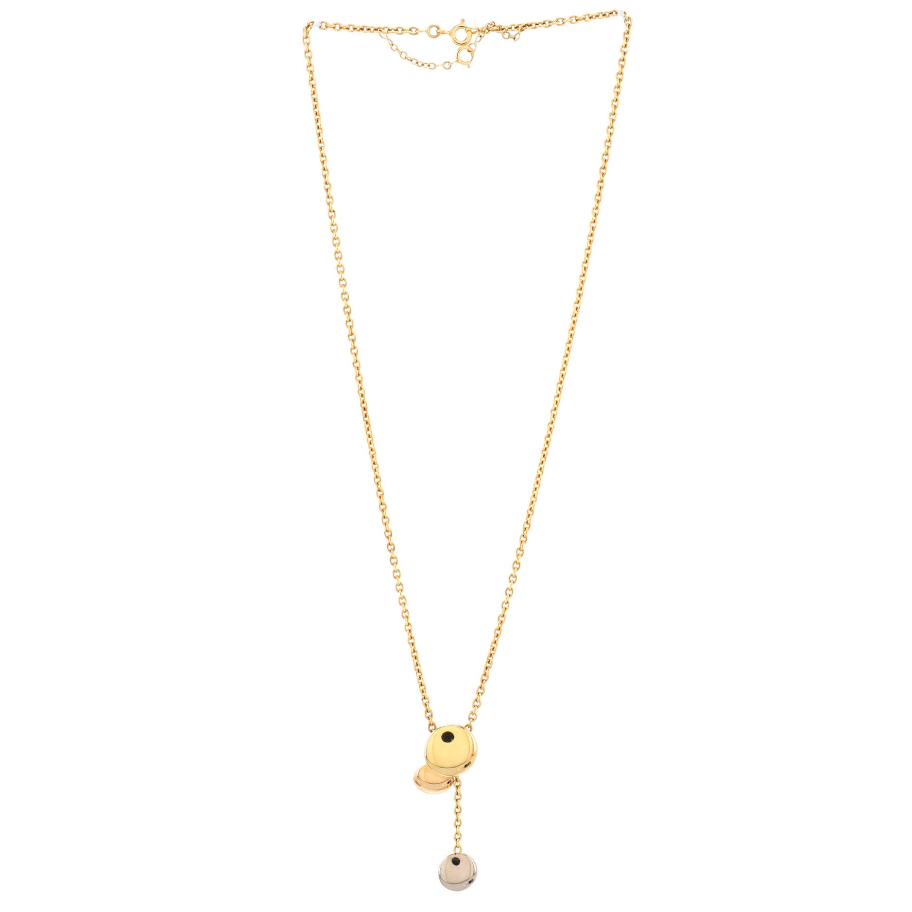 Sweet Trinity Drop Pendant Necklace 18K Tricolor Gold