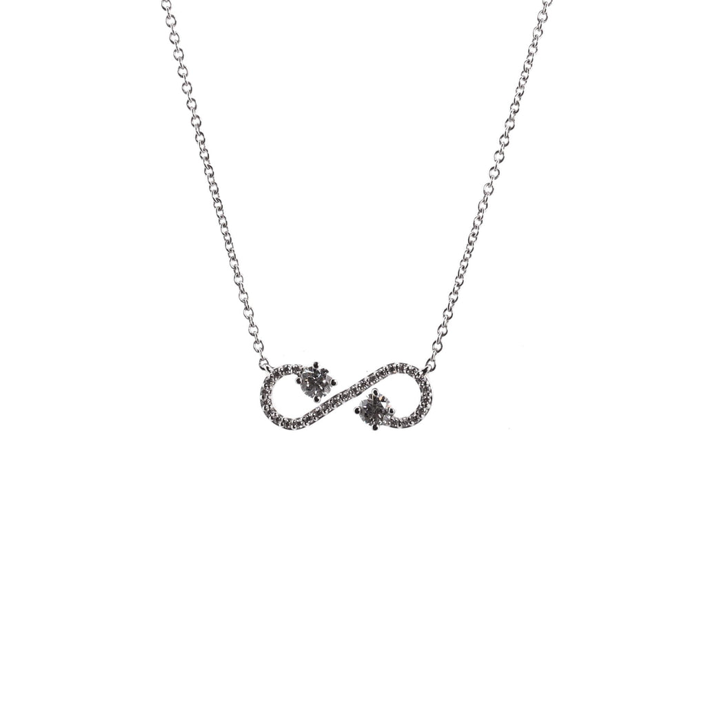 Enchant Scroll Pendant Necklace Platinum with Diamonds