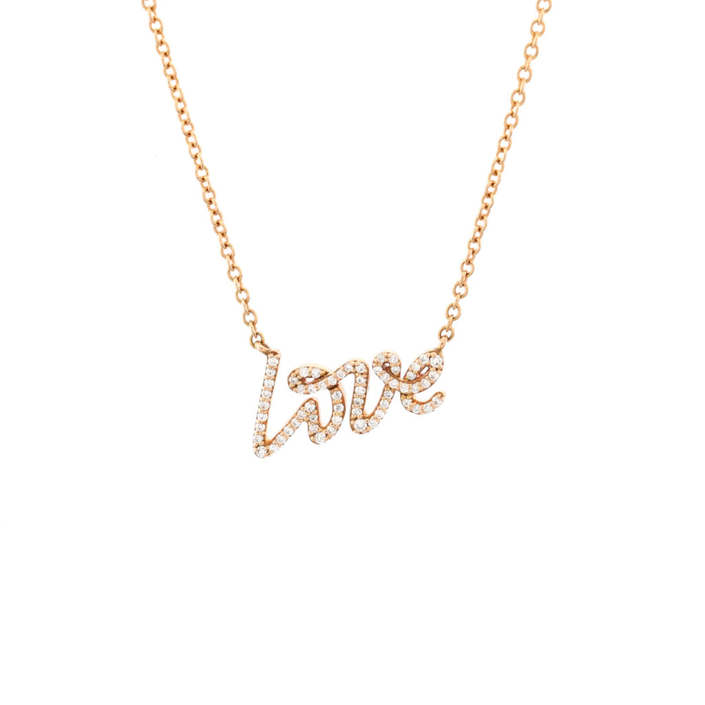 Paloma's Graffiti Love Pendant Necklace 18K Rose Gold and Diamonds Mini