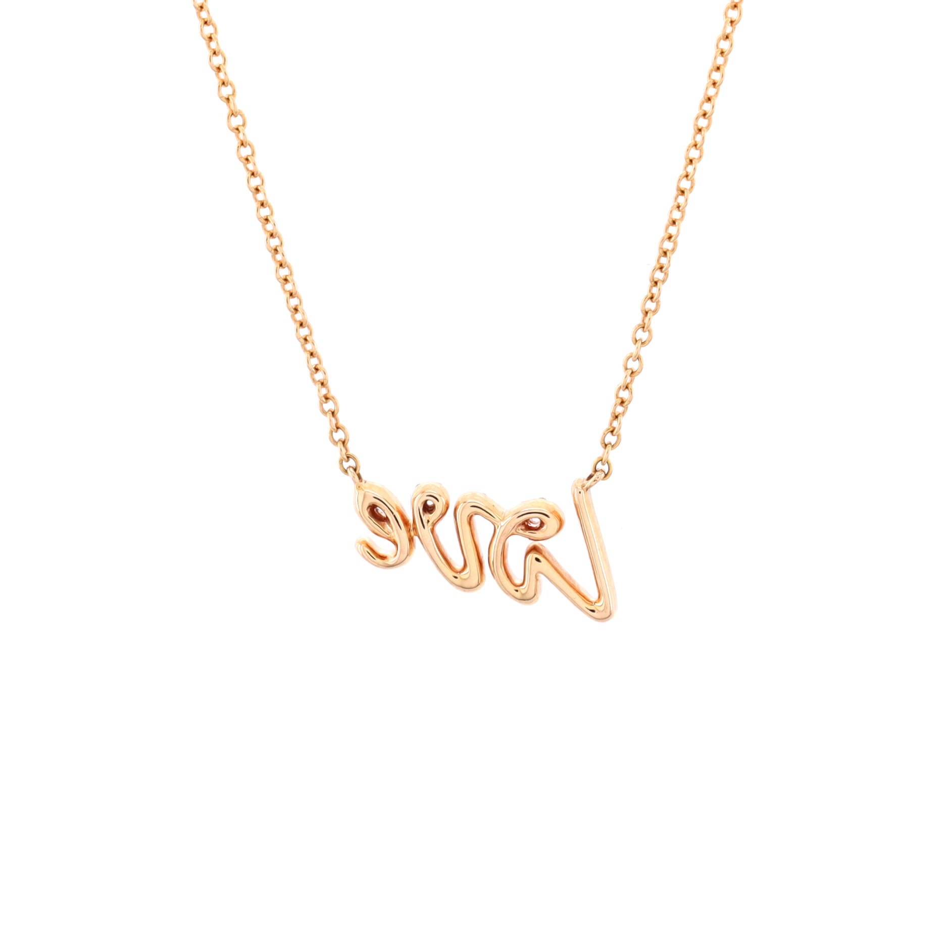 Paloma's Graffiti Love Pendant Necklace 18K Rose Gold and Diamonds Mini