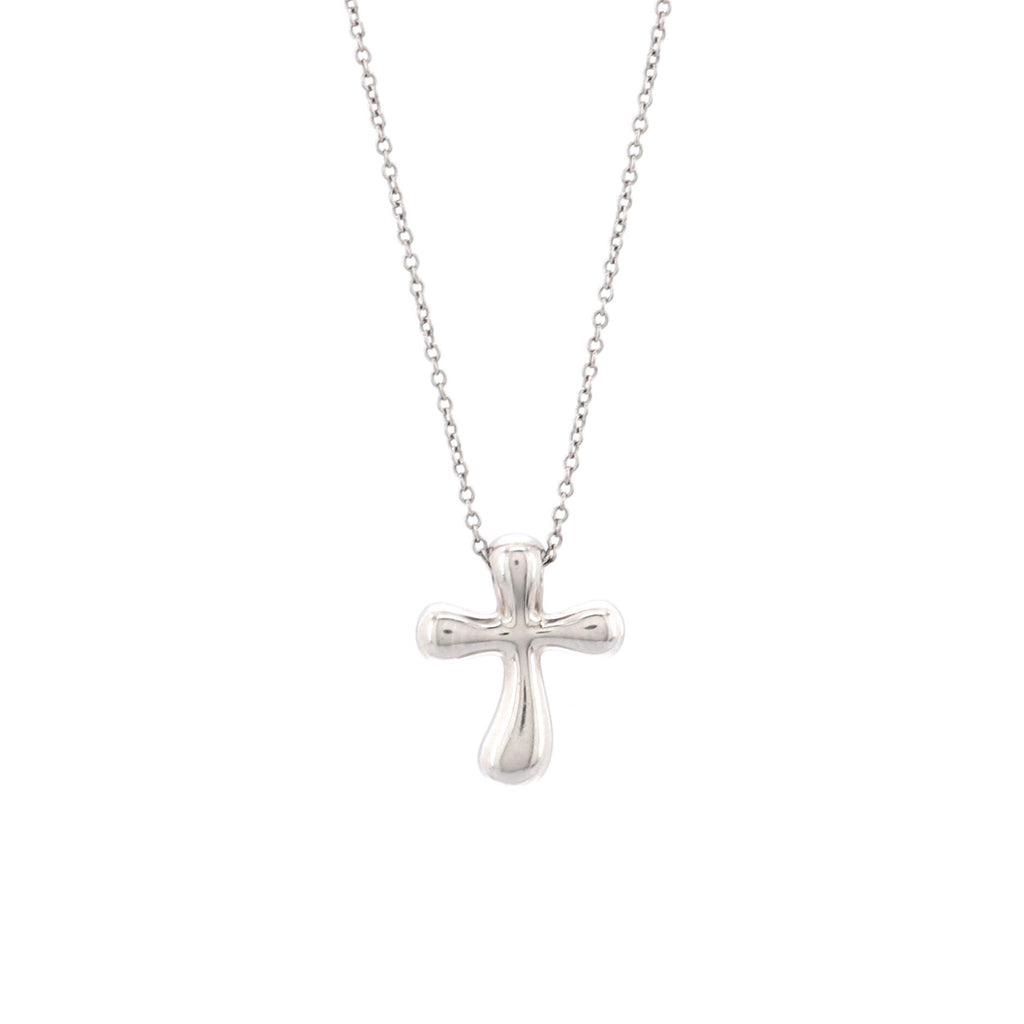 Elsa Peretti Cross Pendant Necklace Platinum and Diamonds Large