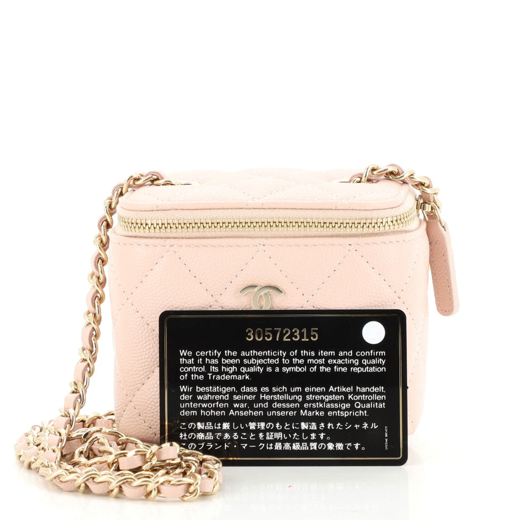 Classic Vanity Case with Chain Quilted Caviar Mini