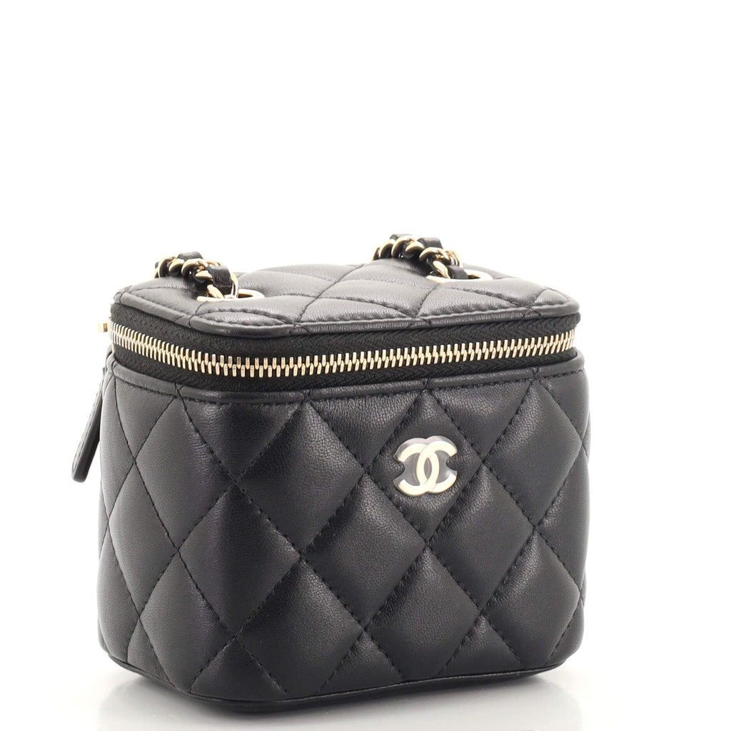 Classic Vanity Case with Chain Quilted Lambskin Mini