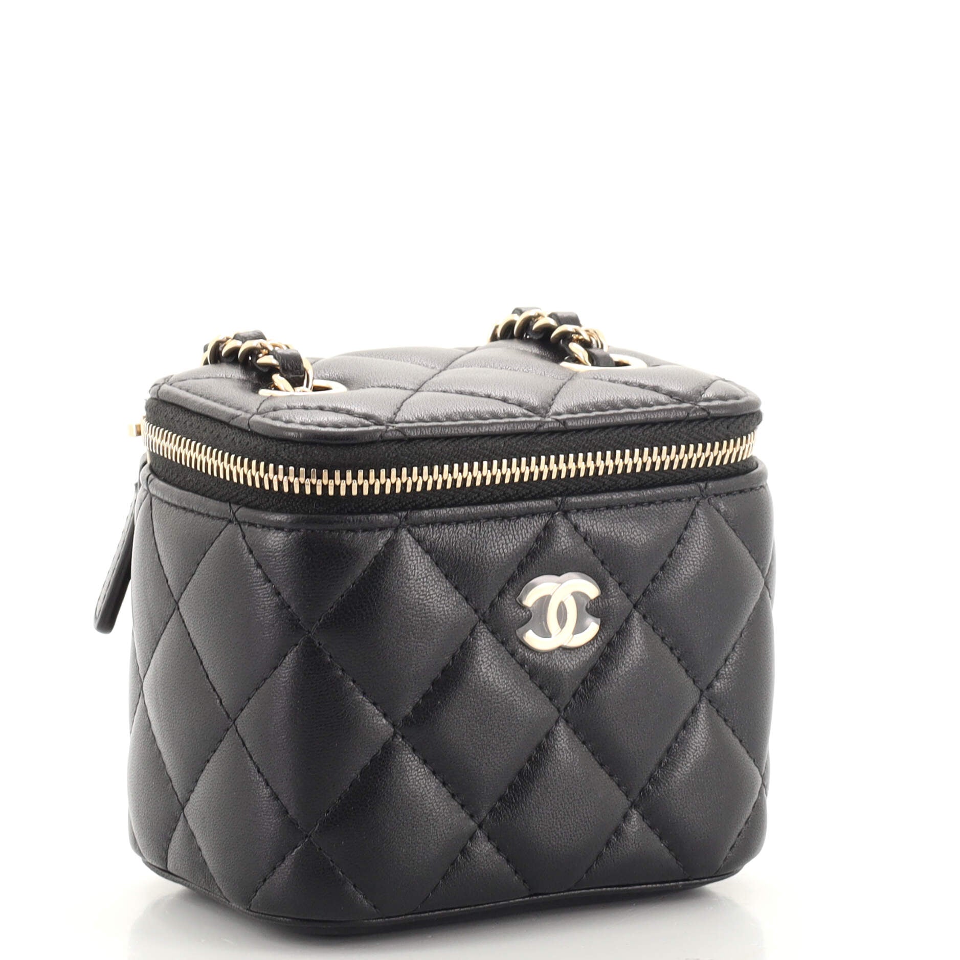 Classic Vanity Case with Chain Quilted Lambskin Mini