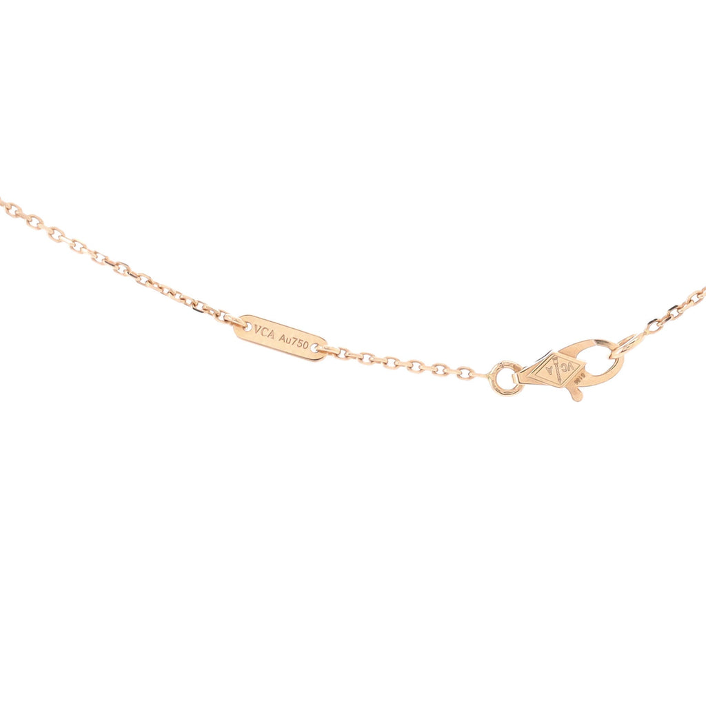 Sweet Alhambra Pendant Necklace 18K Rose Gold and Carnelian