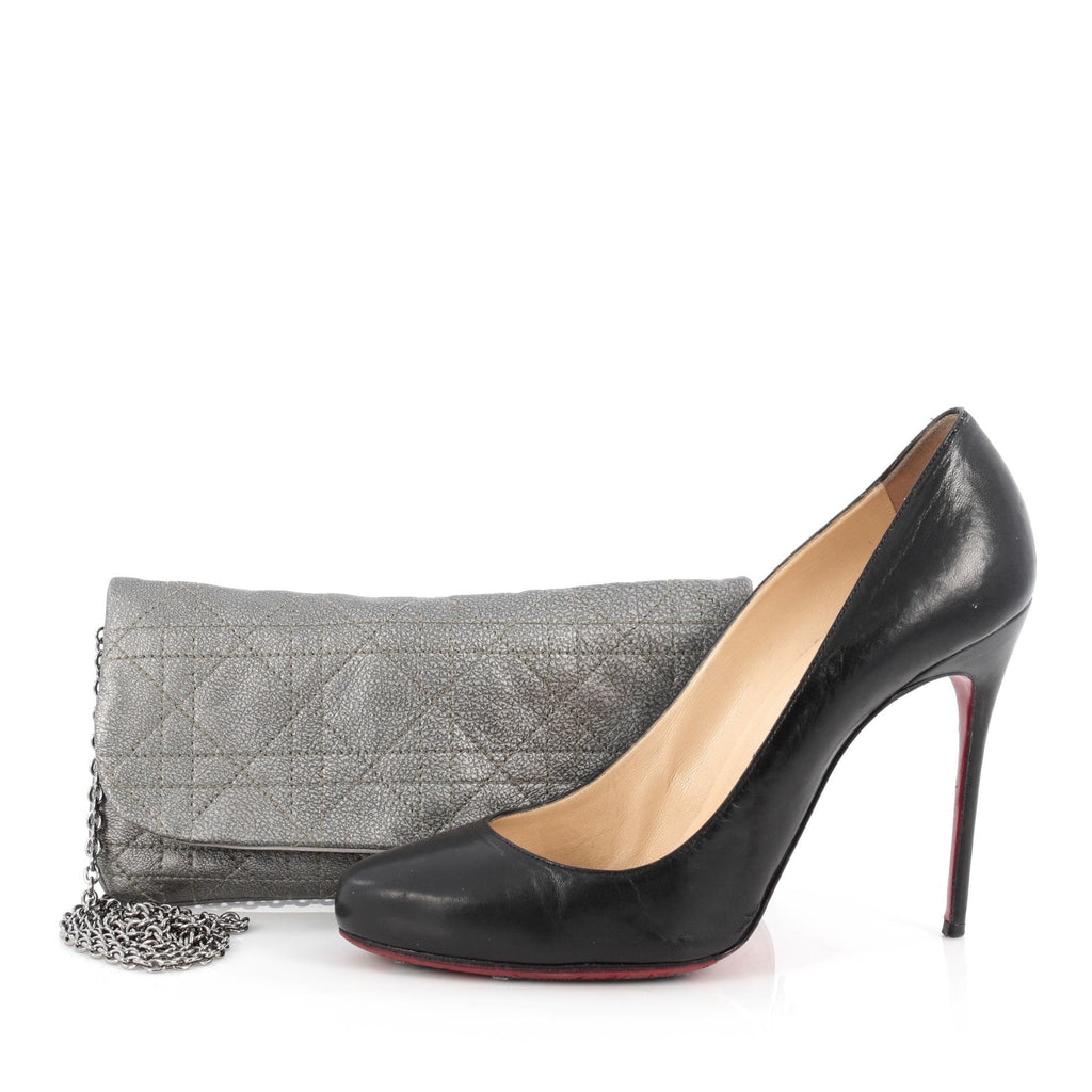 Lady Dior Chain Convertible Clutch Stitched Cannage Leather