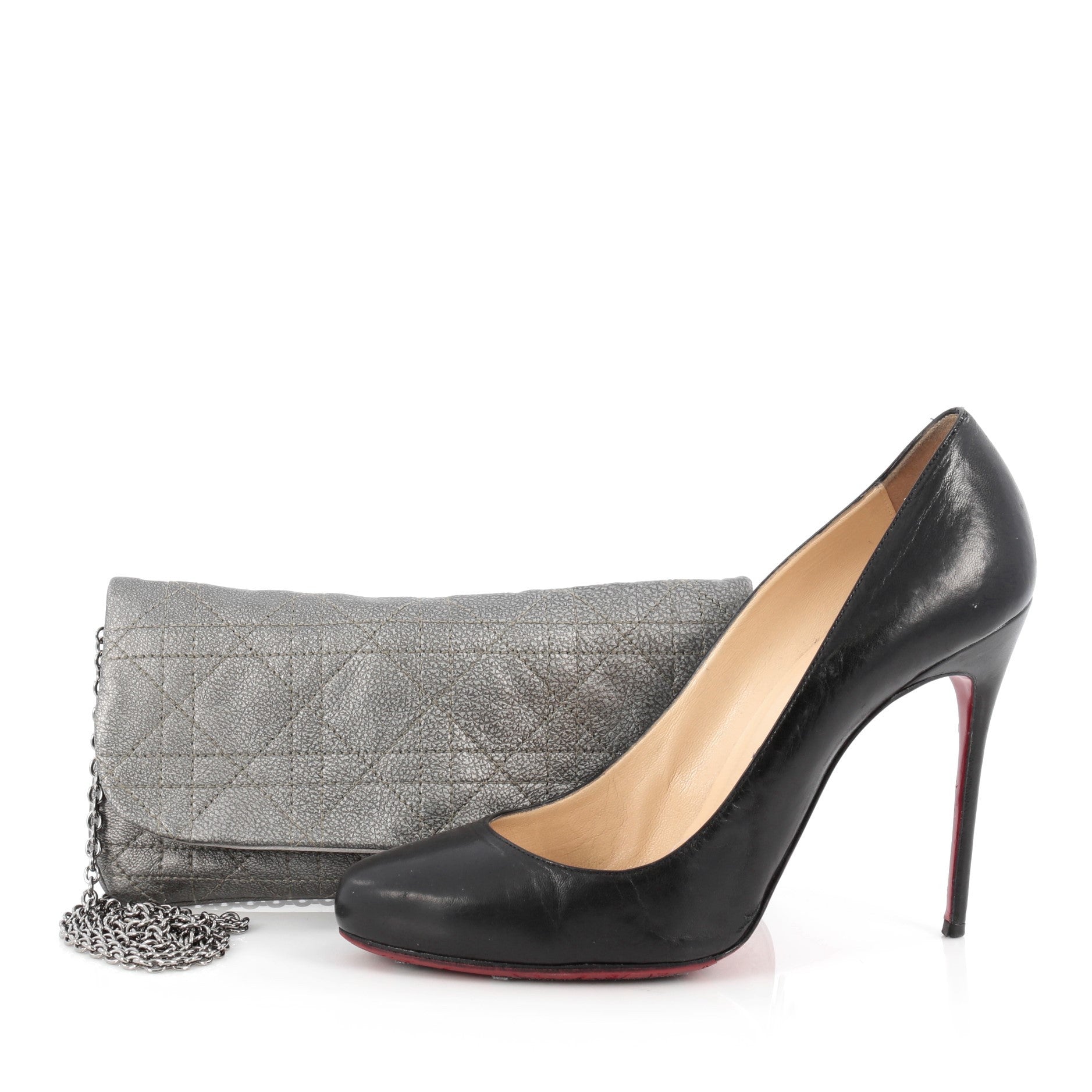Lady Dior Chain Convertible Clutch Stitched Cannage Leather