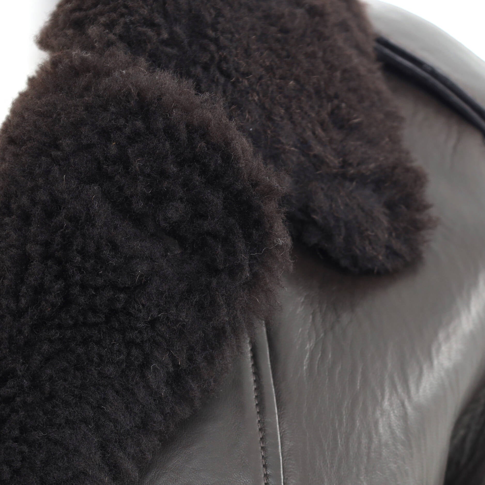 Women's Cropped Biker Jacket Leather and Shearling